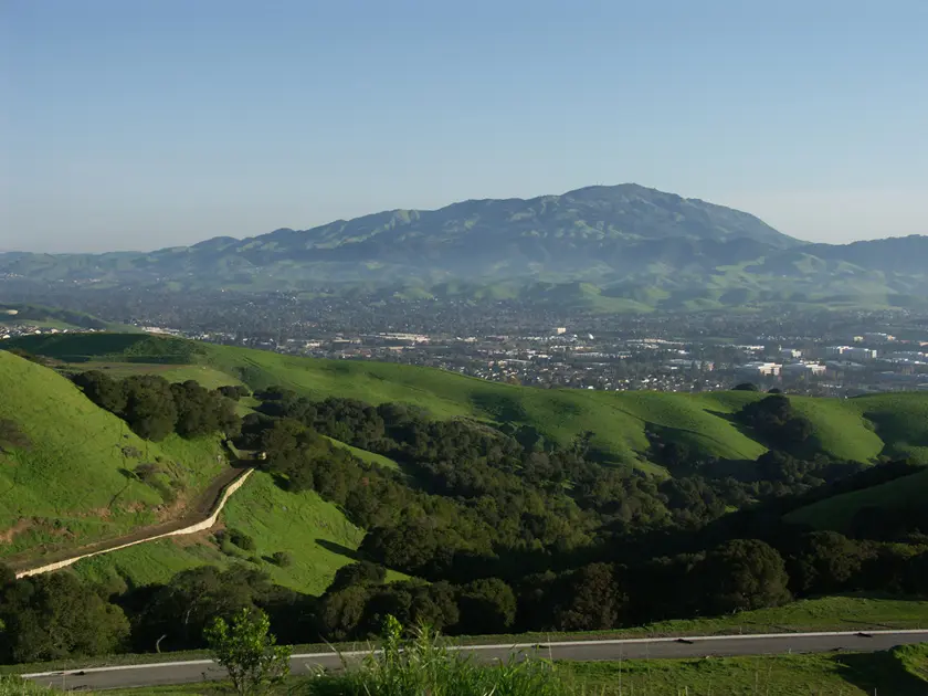 A view of the mountains from above.